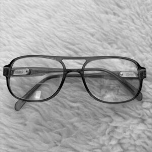Safilo Vintage Gray Plastic Silver Metal Glasses Frame Only